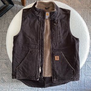 Carhartt Washed Sherpa-Lined Mockneck Vest, Men’s Small
